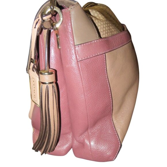 COACH 2013 Madison Pinnacle Pink Exotic Lizard Nubuck Leather Flap Legacy Bag - Picture 6 of 15